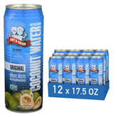 Amy & Brian Non-GMO Coconut Water, Original, 17.5 Fl Oz (Pack of 12)