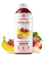 Smartfruit Strawberry Bananza + Oat Fiber – 100% Real Fruit Purée with Strawberries & Banana – Great for Smoothies, Juice, Yogurt, Cocktails, Teas & More – High in Vitamin C – 48oz