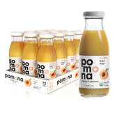 Pomona Organic Peach Juice (Pack of 12), Cold Pressed USDA Organic Juices, 100% Peaches, No Added Sugar, Not From Concentrate, Vegan, Kosher, Non GMO, Pasteurized, 8.4 oz Glass Bottles
