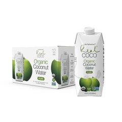Real Coco Original Coconut Water 500mL, 100% USDA Organic Coconut Water, Packed with Electrolytes, Dairy/Soy Free, Vegan, Plant Based (12-pack, 500L)