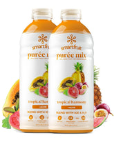 Smartfruit Tropical Harmony + Aloe – 100% Real Fruit Purée with Pineapple, Passion Fruit, Papaya & Guava – Great for Smoothies, Juice, Yogurt, Cocktails, Teas – High in Vitamin A & C – 2-Pk, 48oz Each