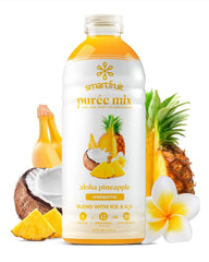 Smartfruit Aloha Pineapple + Prebiotic – 100% Real Fruit Purée with Pineapple, Banana, Apple & Coconut – Great for Smoothies, Juice, Yogurt, Cocktails, Teas – High in Vitamin A – 48oz