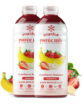 Smartfruit Strawberry Bananza + Oat Fiber – 100% Real Fruit Purée with Strawberries & Banana – Great for Smoothies, Juice, Yogurt, Cocktails, Teas & More – High in Vitamin C – 2-Pk, 48oz Each