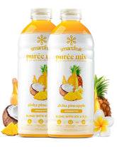 Smartfruit Aloha Pineapple + Prebiotic – 100% Real Fruit Purée with Pineapple, Banana, Apple & Coconut – Great for Smoothies, Juice, Yogurt, Cocktails, Teas – High in Vitamin A – 2-Pk, 48oz Each