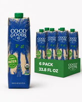 CocoGoodsCo Vietnam Single-Origin 100% Organic Coconut Water, Non-GMO, Never from Concentrate (33.8 fl. oz/1 liter, 6 pack)