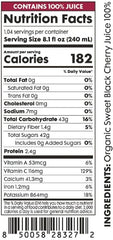 Pomona Organic Pure Black Cherry Juice, Cold Pressed Organic Juice, Non-GMO, No Sugar Added, Not from Concentrate, Gluten Free, Kosher Certified, Preservative Free 8.4 Ounce (Pack of 12),