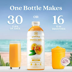 Smartfruit Perfect Peach + Energy – 100% Real Fruit Purée with Peach, Apple & Pineapple – Great for Smoothies, Juice, Yogurt, Cocktails, Teas & More – High in Niacin & Vitamin A, B6, B12 – 48oz