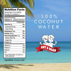 Amy & Brian Pure Coconut Water, 1 Liter (Pack of 6) | Non-GMO & No Added Sugar
