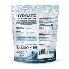Laird Superfood HYDRATE Coconut Water Powder Drink Supplement with Coconut Water and Auqamin, All Natural, No Added Sugars, Gluten-Free, Non-GMO, Vegan, 8 oz. Bag, Pack of 1