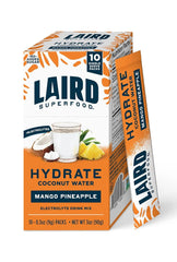 Laird Superfood Pineapple Mango Hydrate Coconut Water 10ct, 0.3 OZ