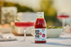 Pomona Organic Juices Pure Tomato Juice, 8.4 Ounce Bottle (Pack of 12), Cold Pressed Organic Juice, Non-GMO, No Sugar Added, Not from Concentrate, Gluten Free, Kosher Certified, Preservative Free