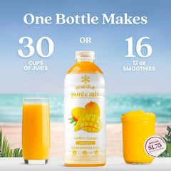 Smartfruit Mellow Mango + Immunity – 100% Real Fruit Purée with Mango, Banana, Apple & Pineapple – Great for Smoothies, Juice, Yogurt, Cocktails, Teas – High in Vitamin C, Selenium & Zinc – 48oz