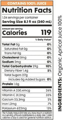 Pomona Organic Apricot Juice, Cold Pressed USDA Organic Juices, 100% Apricots, No Added Sugar, Not From Concentrate, Vegan, Kosher, Non GMO, Pasteurized, 8.4 oz Glass Bottles (Pack of 12)(Packaging May Vary)
