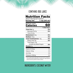 Little Palm - Pure Coconut Water, Made from Young Coconuts, No Sugar Added, Non-GMO, Natural Hydration, Electrolytes, 16.9 fl oz, Packaging May Vary (12-Pack, Original)
