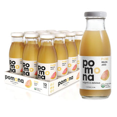 Pomona Organic Juices Pure Melon Juice, Cold Pressed Organic Juice, Non-GMO, No Sugar Added, Not from Concentrate, Gluten Free, Kosher Certified, Preservative Free, 8.4 Ounce (Pack of 12)