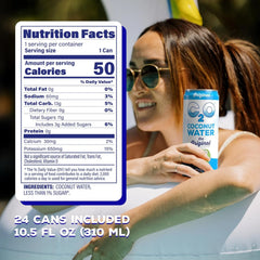 C2O Pure Coconut Water, 100% All Natural Electrolyte Drink - Healthy Alternative to, Soda, Coffee, and Sports Drink - Non-GMO, Gluten Free – 10.5 Fluid Ounce (Pack of 24)