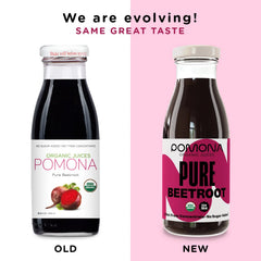 Pomona Organic Cold Pressed Beet Juice, Non-GMO, No Sugar, Gluten Free, Kosher, Preservative Free - Pack of 24, 8.4 oz
