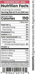 Pomona Organic Juices Pure Watermelon Juice, Cold Pressed Organic Juice, Non-GMO, No Sugar Added, Not from Concentrate, Gluten Free, Kosher Certified, Preservative Free, 8.4 Ounce (Pack of 12)